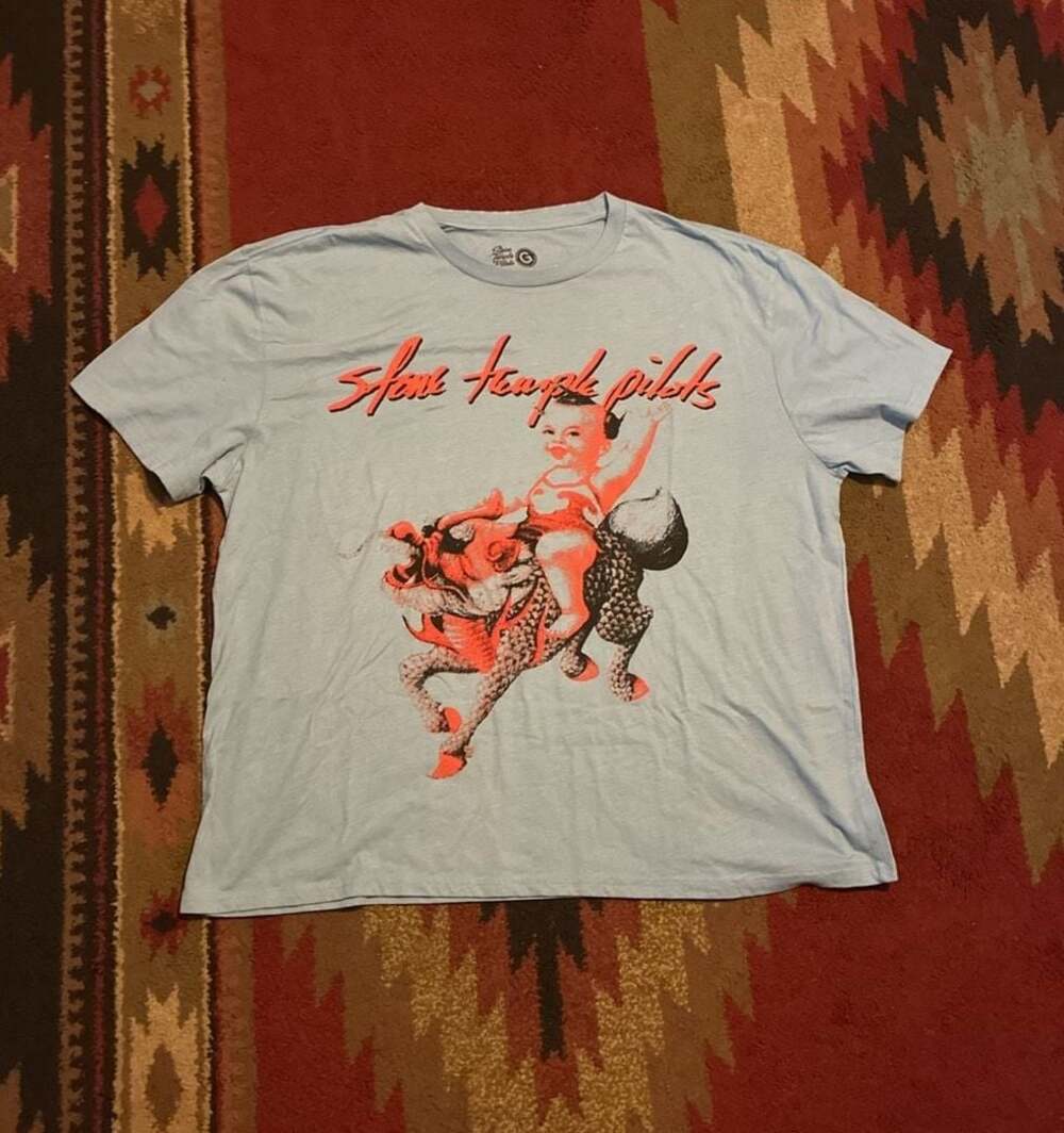 Stone Temple Pilots The Jubilee Tour Graphic T-Shirt Light Blue XL
